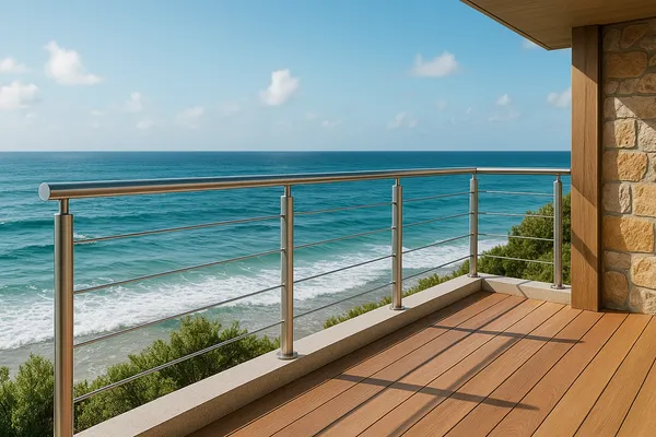 Why is 316 stainless steel so expensive? 1 316 stainless steel railing on a coastal balcony