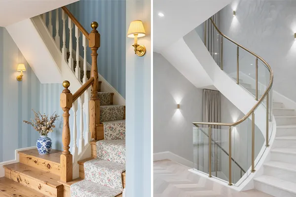 wooden railing vs stainless steel railing